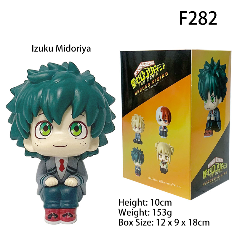 Chibi My Hero Academia Izuku Midoriya Bakugo Todoroki Dabi Figure Set Anime Q Version Collectible Desk Statue (Unofficial)