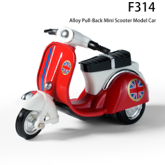 Cute Chibi Alloy Pull Back Scooter Toy Sheep Model Vespa Style Motorcycle No.53 Diecast Collectible Display Gift