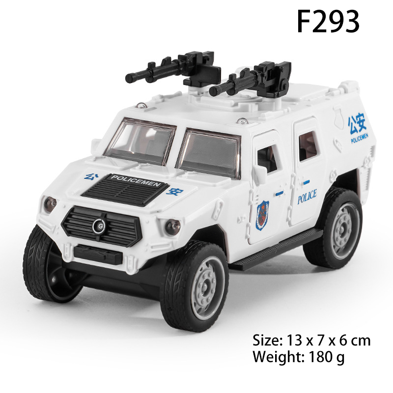 Kids Pull-Back Inertia Armored Vehicle Toy Car Model Simulation Educational Toy for Boys Children Gift Opening Doors