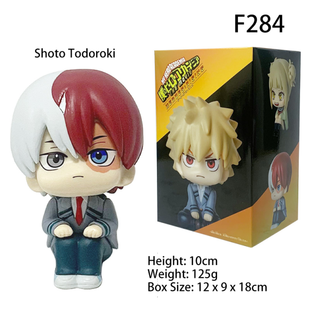 Chibi My Hero Academia Izuku Midoriya Bakugo Todoroki Dabi Figure Set Anime Q Version Collectible Desk Statue (Unofficial)