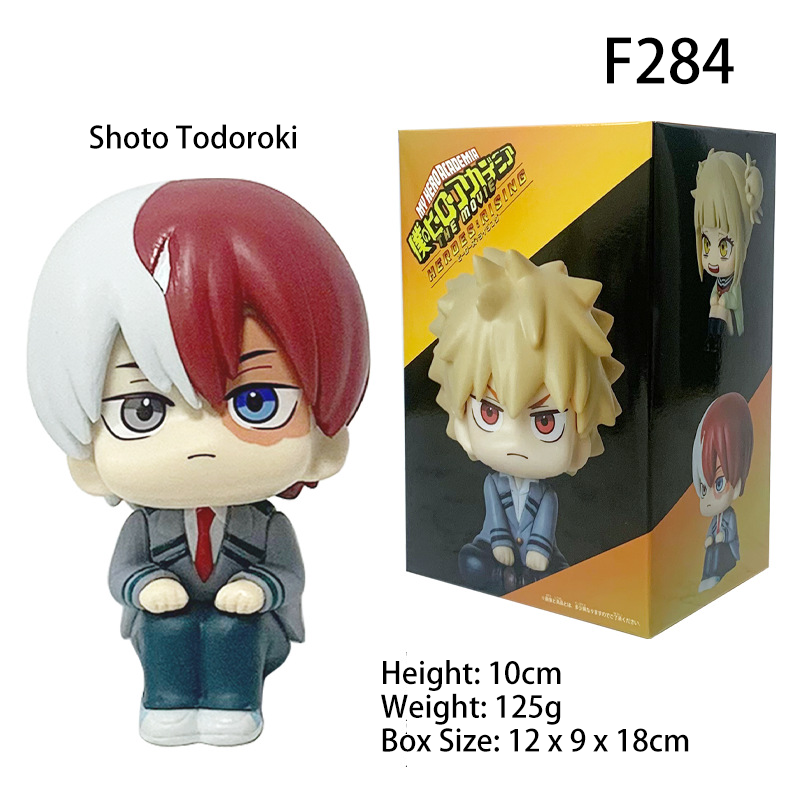 Chibi My Hero Academia Izuku Midoriya Bakugo Todoroki Dabi Figure Set Anime Q Version Collectible Desk Statue (Unofficial)