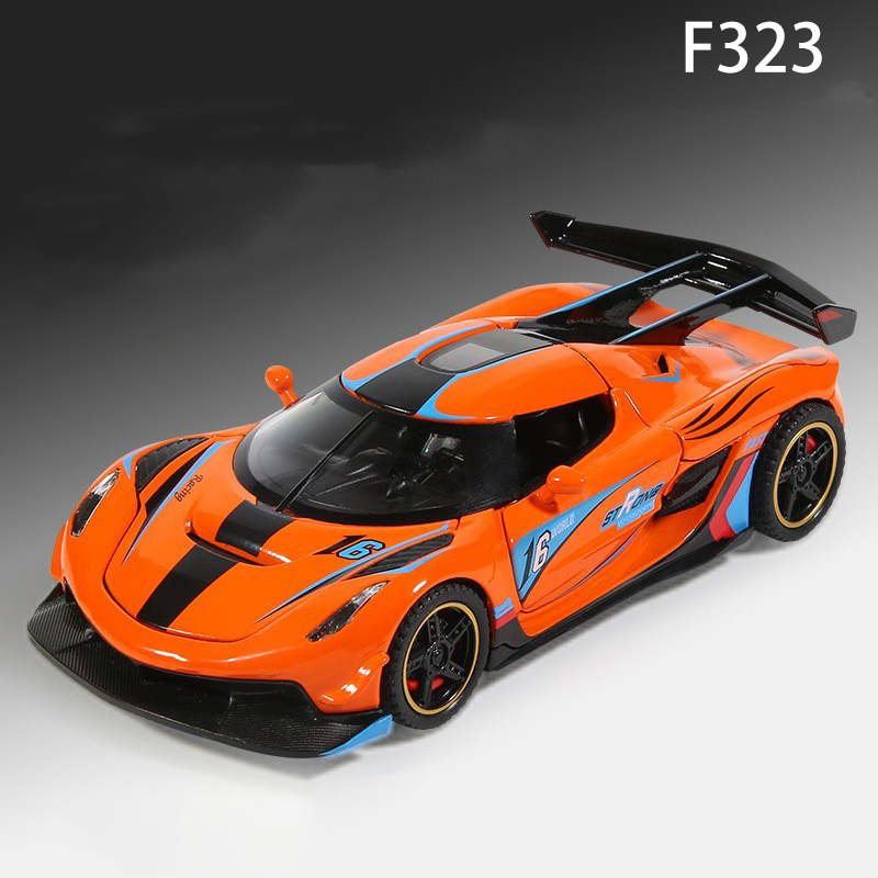 1:32 Koenigsegg Jesko Track Version Diecast Model Car Alloy Pull Back Toy with Light Sound Supercar Collectible Display