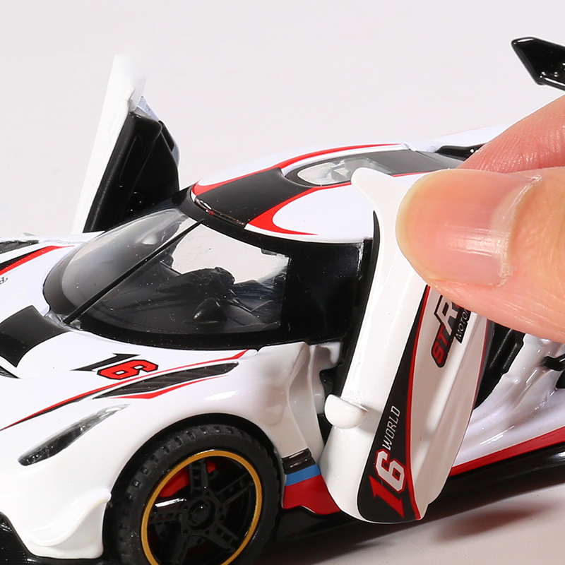 1:32 Koenigsegg Jesko Track Version Diecast Model Car Alloy Pull Back Toy with Light Sound Supercar Collectible Display