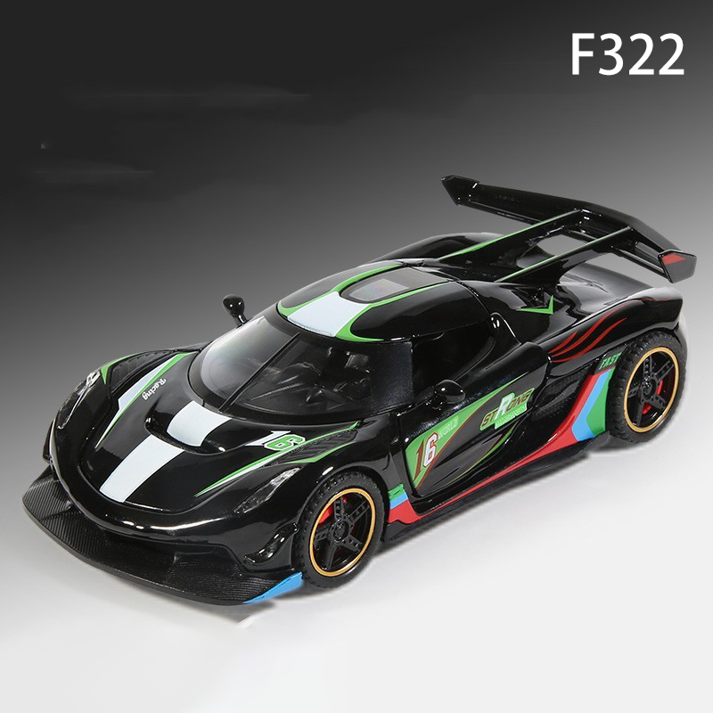 1:32 Koenigsegg Jesko Track Version Diecast Model Car Alloy Pull Back Toy with Light Sound Supercar Collectible Display