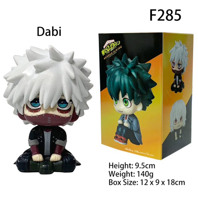 Chibi My Hero Academia Izuku Midoriya Bakugo Todoroki Dabi Figure Set Anime Q Version Collectible Desk Statue (Unofficial)