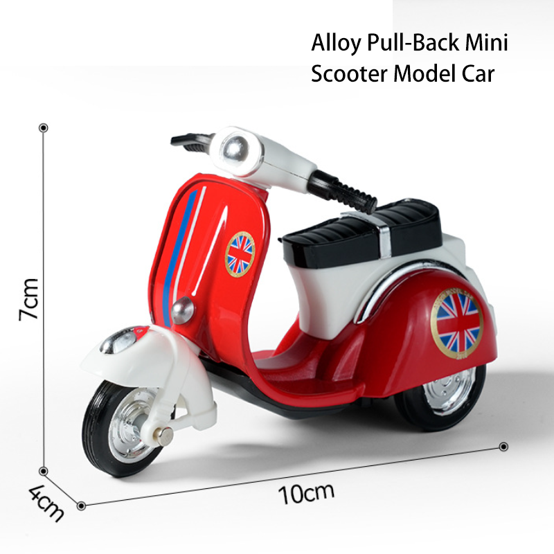 Cute Chibi Alloy Pull Back Scooter Toy Sheep Model Vespa Style Motorcycle No.53 Diecast Collectible Display Gift