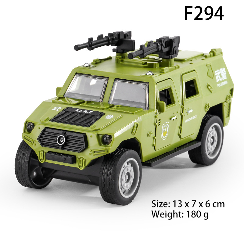 Kids Pull-Back Inertia Armored Vehicle Toy Car Model Simulation Educational Toy for Boys Children Gift Opening Doors