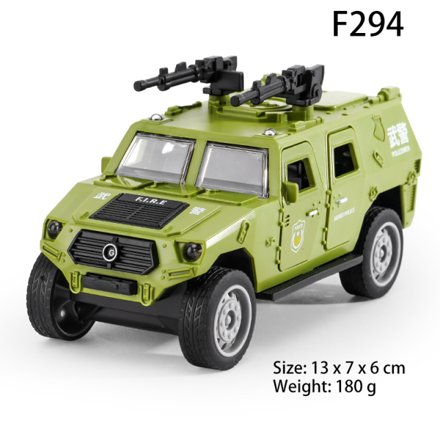 Kids Pull-Back Inertia Armored Vehicle Toy Car Model Simulation Educational Toy for Boys Children Gift Opening Doors