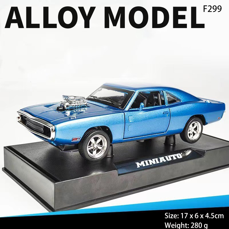 1:32 Scale 1970 Dodge Charger Model Car Pull-Back Diecast Alloy Fast & Furious Style Collectible Vehicle Simulation Model (Third-Party)