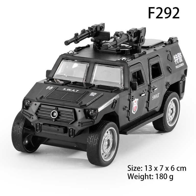 Kids Pull-Back Inertia Armored Vehicle Toy Car Model Simulation Educational Toy for Boys Children Gift Opening Doors