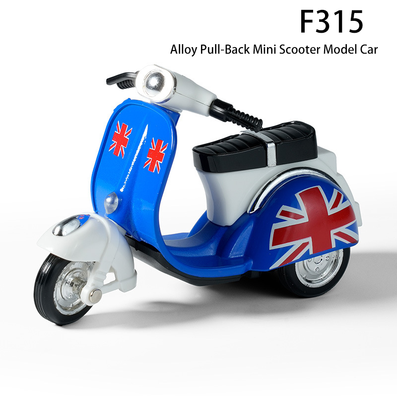 Cute Chibi Alloy Pull Back Scooter Toy Sheep Model Vespa Style Motorcycle No.53 Diecast Collectible Display Gift