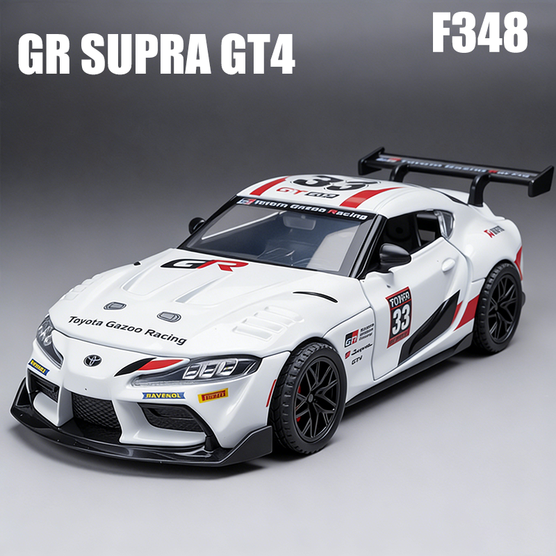 1:32 Toyota Supra GT4 Diecast Car Model Official Licensed Alloy Sports Car Collectible Toy Vehicle Display Model
