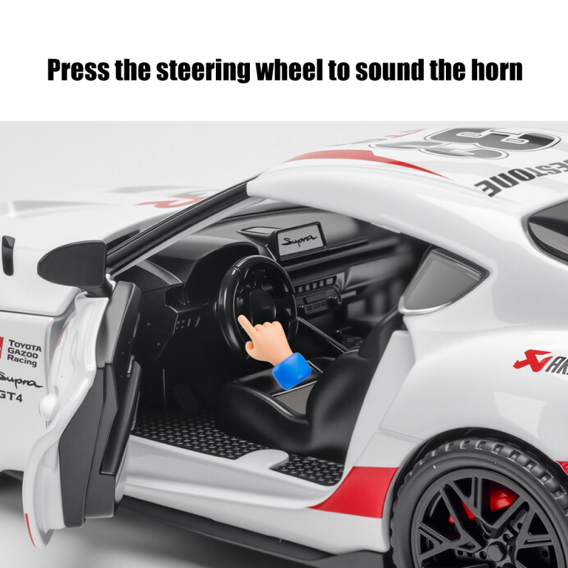 1:32 Toyota Supra GT4 Diecast Car Model Official Licensed Alloy Sports Car Collectible Toy Vehicle Display Model