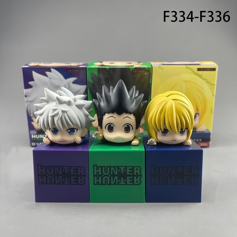 Hunter x Hunter Chibi Killua Gon Kurapika Lying Pose Figure Set – Third-Party Anime Mini Collectible Car Desk Decor
