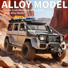 1:24 G550 Modified Diecast Off-Road Car Model Alloy Pull Back with Light Sound Collectible Vehicle Toy Display