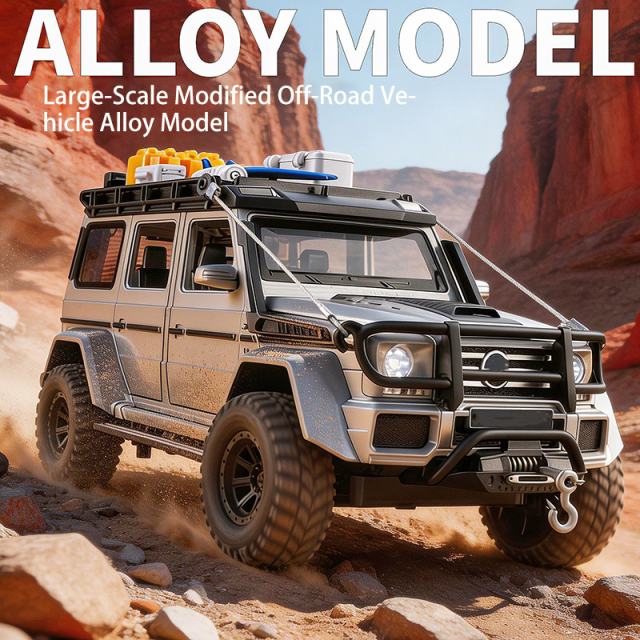 1:24 G550 Modified Diecast Off-Road Car Model Alloy Pull Back with Light Sound Collectible Vehicle Toy Display
