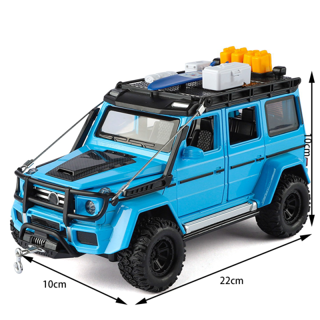 1:24 G550 Modified Diecast Off-Road Car Model Alloy Pull Back with Light Sound Collectible Vehicle Toy Display