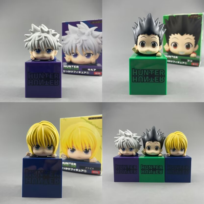 Hunter x Hunter Chibi Killua Gon Kurapika Lying Pose Figure Set – Third-Party Anime Mini Collectible Car Desk Decor