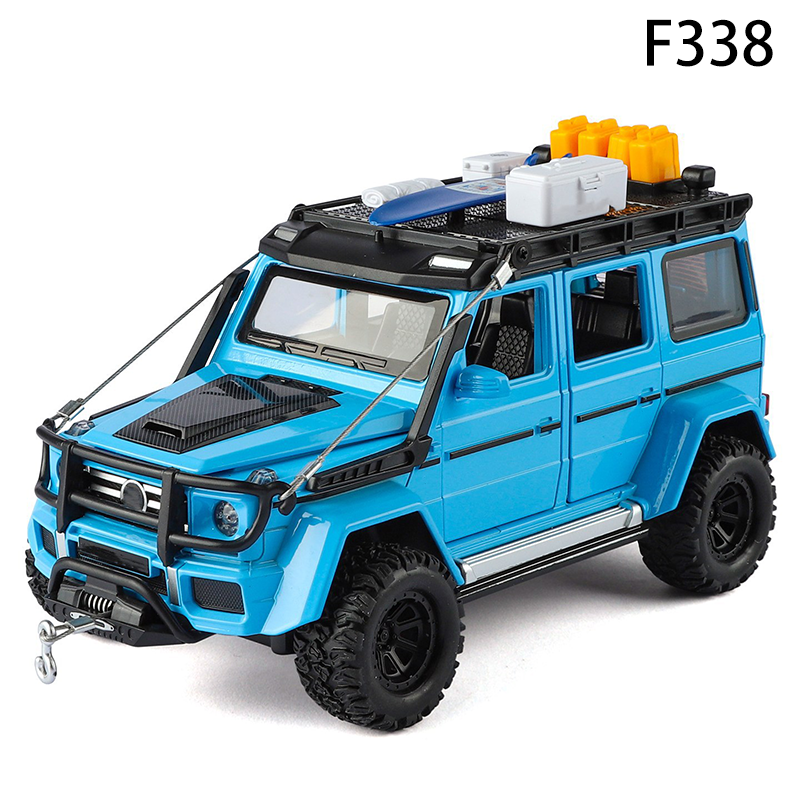 1:24 G550 Modified Diecast Off-Road Car Model Alloy Pull Back with Light Sound Collectible Vehicle Toy Display