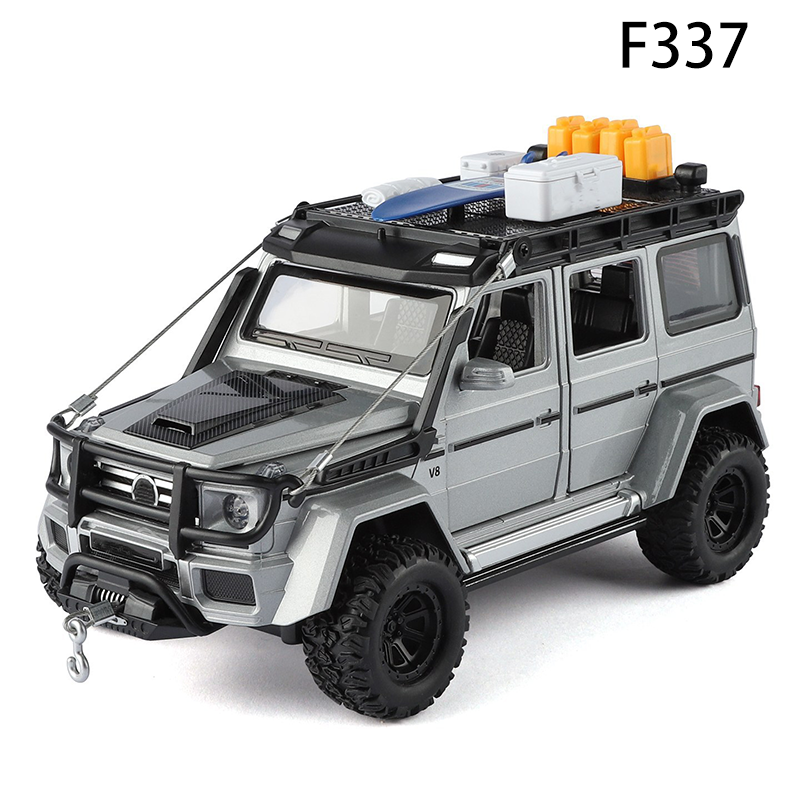 1:24 G550 Modified Diecast Off-Road Car Model Alloy Pull Back with Light Sound Collectible Vehicle Toy Display