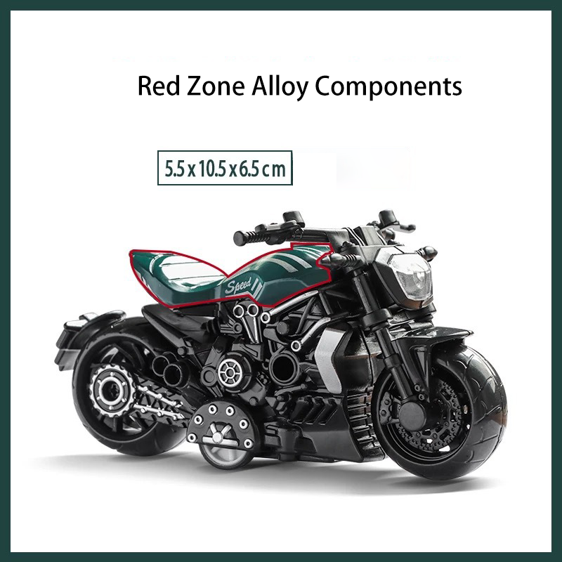 Alloy Pull Back Motorcycle Toy 1:36 Scale Diecast Motorbike Model for Boys Kids Educational Toy Gift