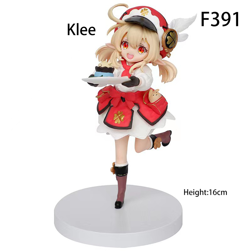 Anime Figure Set Klee Hu Tao Style PVC Collectible Models Cute Playful Characters Desk Decoration Gift Multiple Options