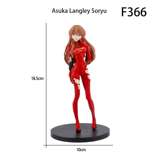 Anime EVA Asuka Ayanami Actioin Figure 18cm PVC Statue Long Hair Red Outfit Movie Version Standing Model Collectible
