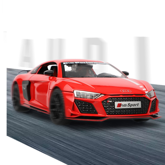 1:24 Alloy Sports Car Model R8 V10 Diecast Toy Car Realistic Metal Vehicle Model for Kids Collectible Display Gift