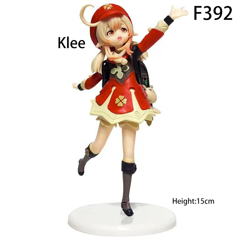 Anime Figure Set Klee Hu Tao Style PVC Collectible Models Cute Playful Characters Desk Decoration Gift Multiple Options
