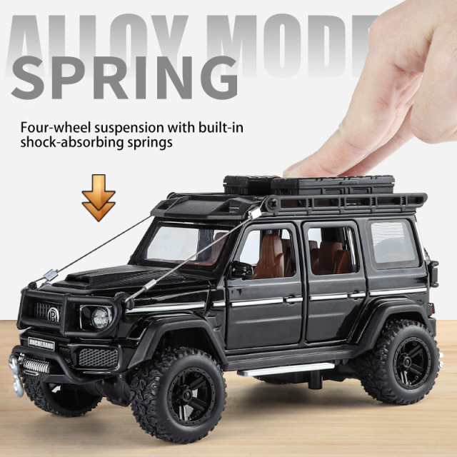 1:24 Alloy Off Road SUV Model G Wagon Style Diecast Car Sound Light Pull Back Toy Opening Doors for Kids Gift