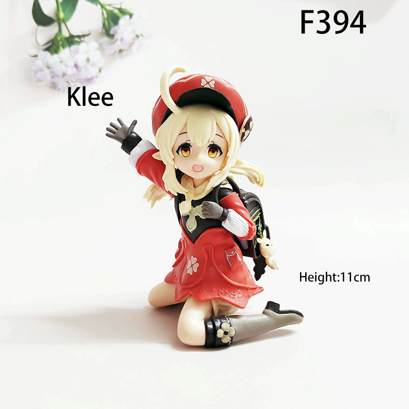 Anime Figure Set Klee Hu Tao Style PVC Collectible Models Cute Playful Characters Desk Decoration Gift Multiple Options