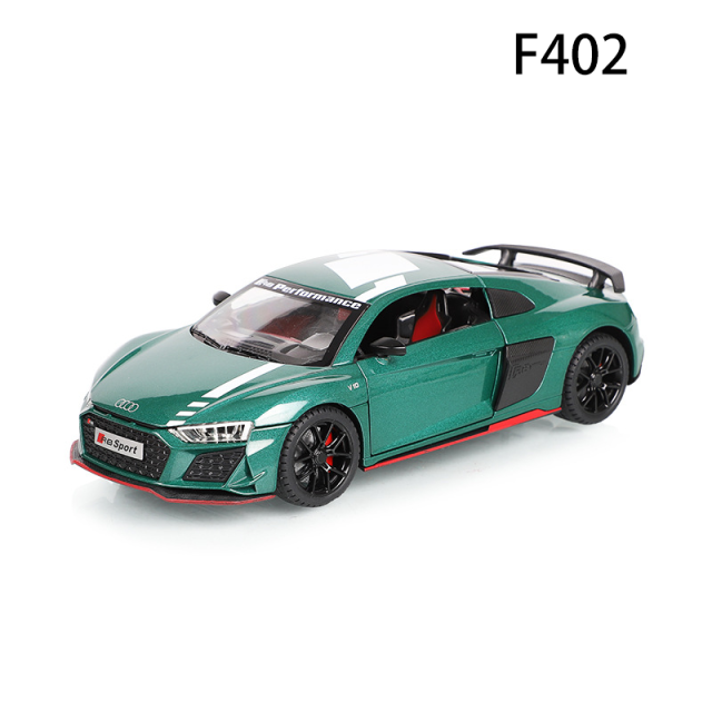 1:24 Alloy Sports Car Model R8 V10 Diecast Toy Car Realistic Metal Vehicle Model for Kids Collectible Display Gift