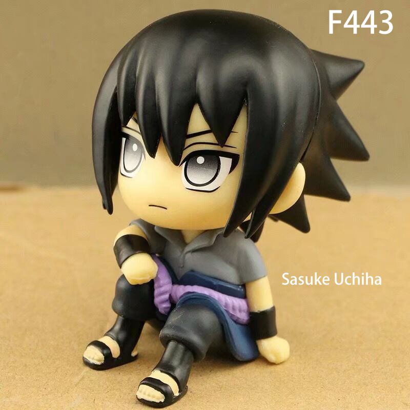 Naruto Q Version Sitting Action Figures Kakashi Naruto Sasuke Itachi Anime Collectible Toy Figurine Desk Decoration Gift Set