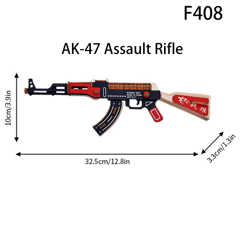 3D Wooden Puzzle Gun Model DIY Assembly Toy Laser Cut AK47 M4 Revolver Pistol Educational Kids Gift