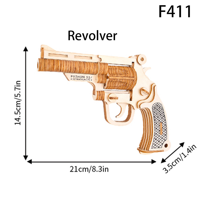 3D Wooden Puzzle Gun Model DIY Assembly Toy Laser Cut AK47 M4 Revolver Pistol Educational Kids Gift