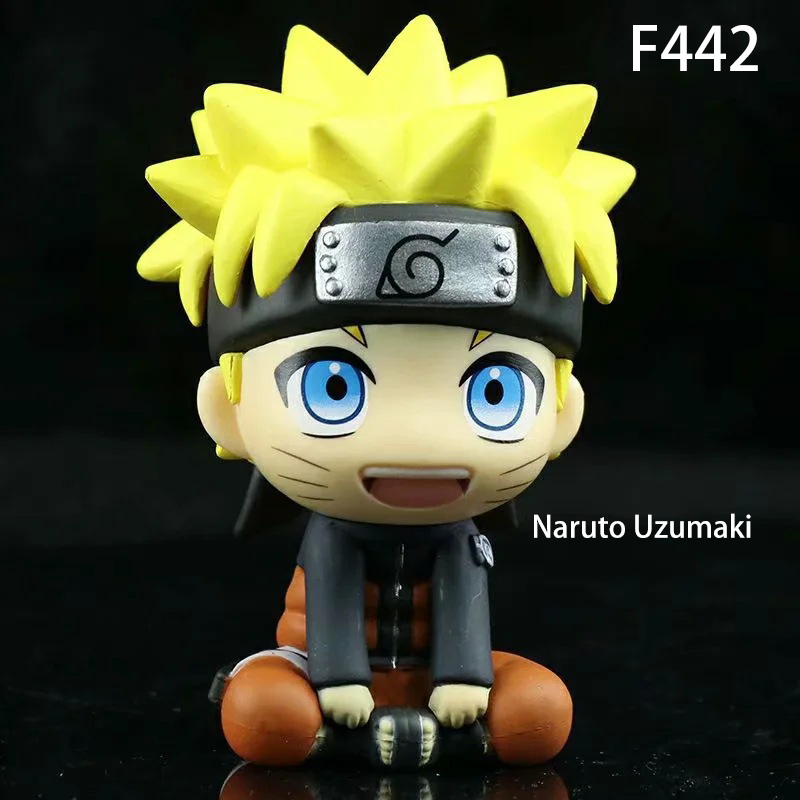 Naruto Q Version Sitting Action Figures Kakashi Naruto Sasuke Itachi Anime Collectible Toy Figurine Desk Decoration Gift Set