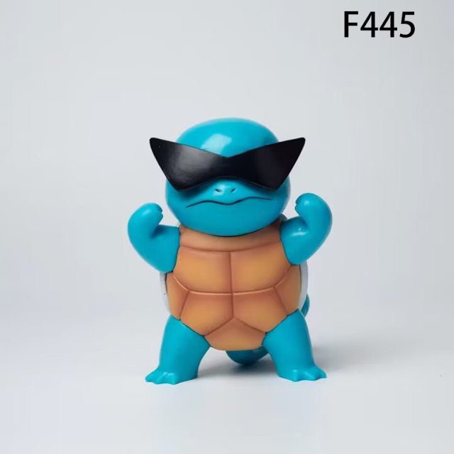 Pokemon Squirtle Action Figure Red Goggles Black Sunglasses Versions Anime Collectible Toy Desk Decoration Gift