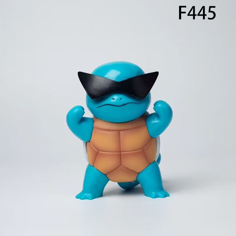 Pokemon Squirtle Action Figure Red Goggles Black Sunglasses Versions Anime Collectible Toy Desk Decoration Gift