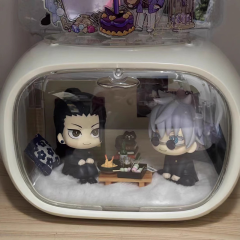 Jujutsu Kaisen Gojo Satoru Suguru Geto Q Version Sitting Action Figure High School Uniform Anime Collectible Desk Display Toy Statue