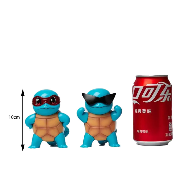 Pokemon Squirtle Action Figure Red Goggles Black Sunglasses Versions Anime Collectible Toy Desk Decoration Gift