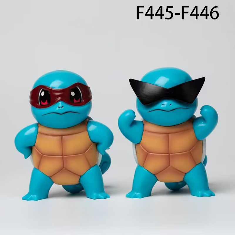 Pokemon Squirtle Action Figure Red Goggles Black Sunglasses Versions Anime Collectible Toy Desk Decoration Gift