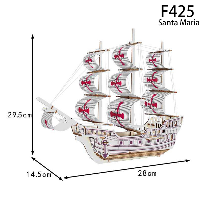 3D Wooden Puzzle Ship Model Set DIY Basswood Vintage Ghost Ship &amp; Chinese Sailing Boat Assembly Kit Gift