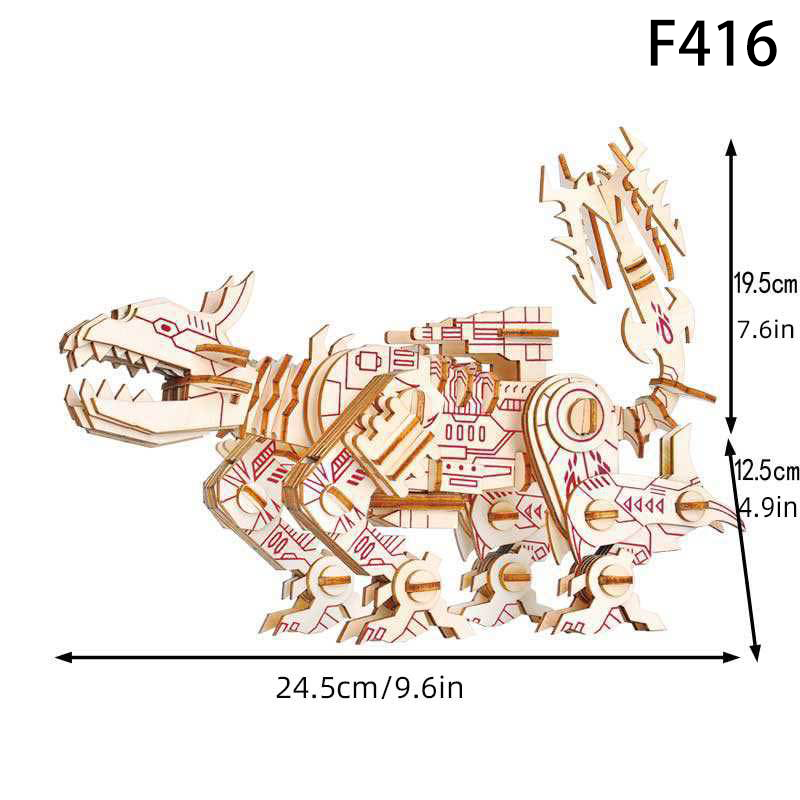 3D Wooden Puzzle Robot Model DIY Assembly Toy Poplar Wood Kit for Kids Adults Educational Building Gift
