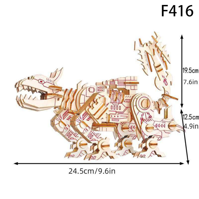 3D Wooden Puzzle Robot Model DIY Assembly Toy Poplar Wood Kit for Kids Adults Educational Building Gift