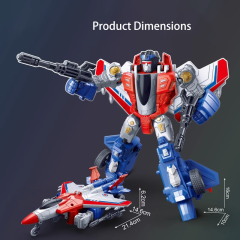 Transforming Robot Toy Plane Model Inertia Fighter Jet Action Figure Red Purple Kids Educational Gift