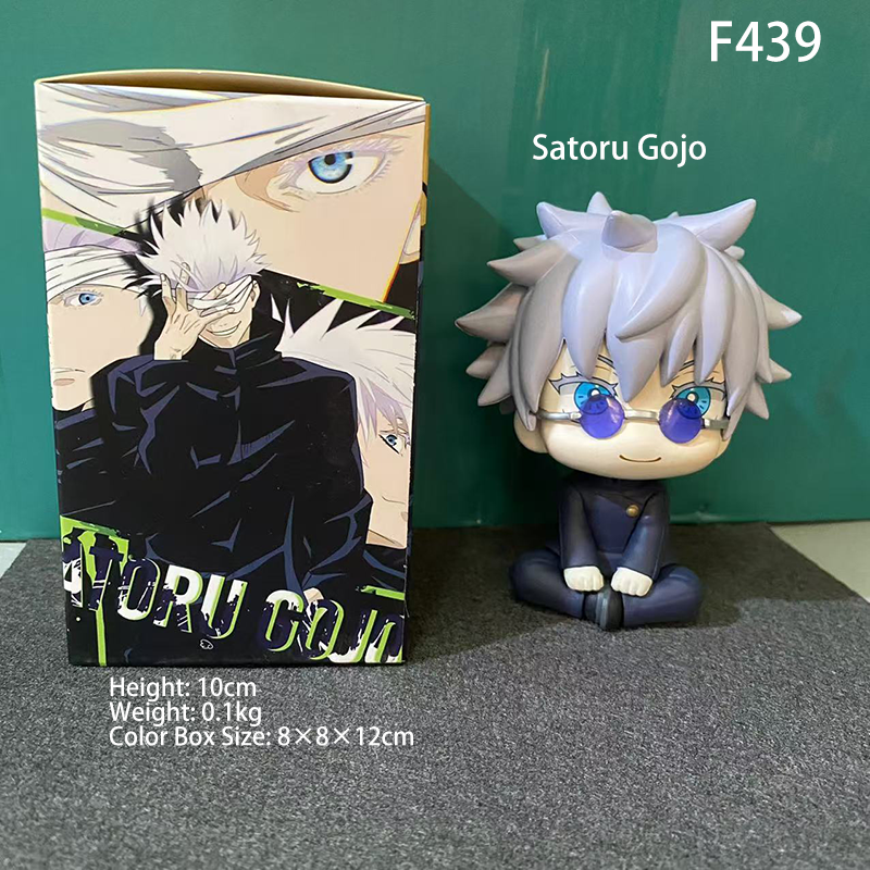 Jujutsu Kaisen Gojo Satoru Suguru Geto Q Version Sitting Action Figure High School Uniform Anime Collectible Desk Display Toy Statue