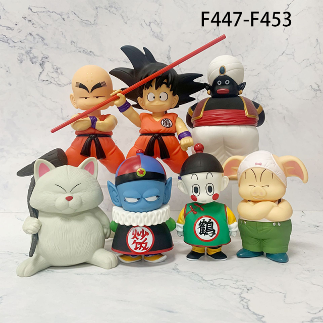 Dragon Ball Figures Set Goku Krillin Chiaotzu Yajirobe Popo Anime Collectible Toy Model Desk Decoration Gift Statues