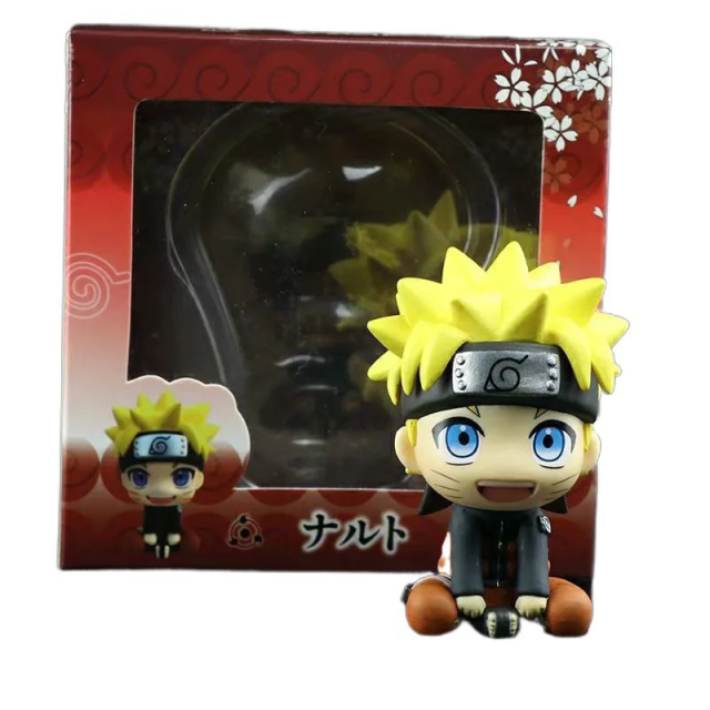 Naruto Q Version Sitting Action Figures Kakashi Naruto Sasuke Itachi Anime Collectible Toy Figurine Desk Decoration Gift Set