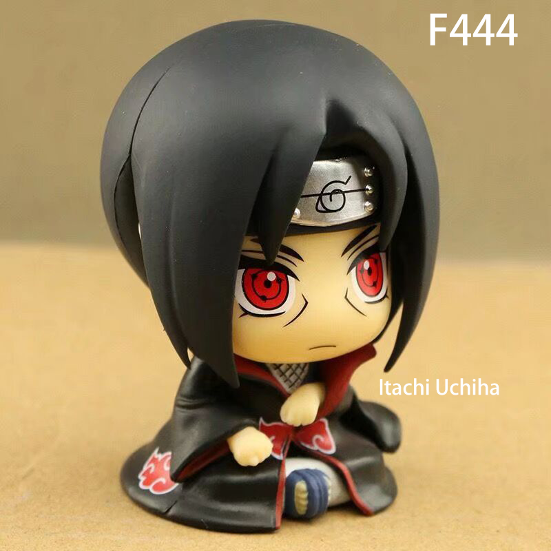 Naruto Q Version Sitting Action Figures Kakashi Naruto Sasuke Itachi Anime Collectible Toy Figurine Desk Decoration Gift Set