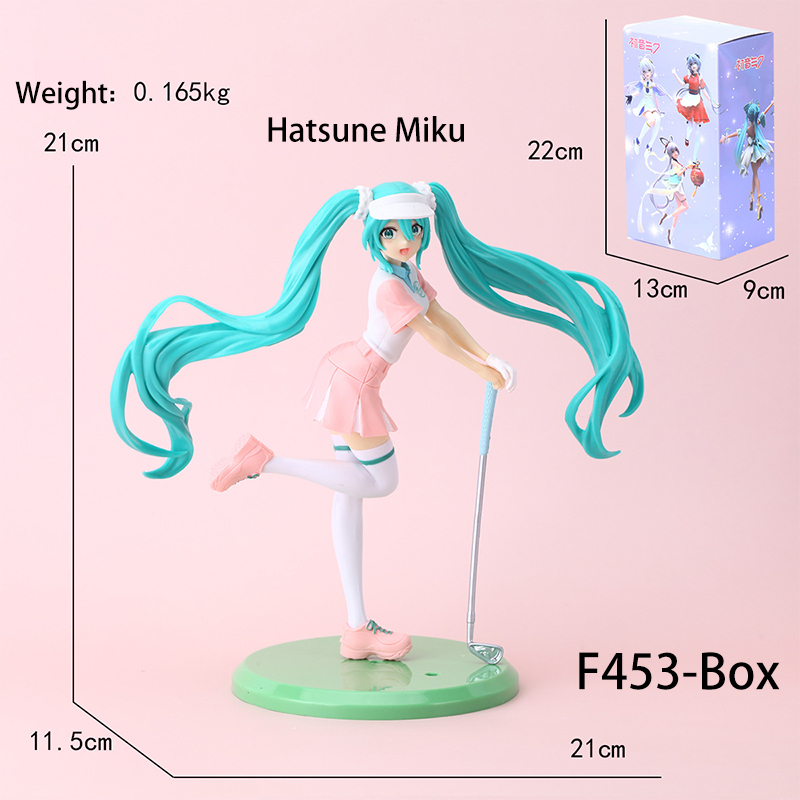 Hatsune Miku Golf Figure Anime Statue Collection Vocaloid Miku Japanese Golfing Action Figure Desk Decor Toy Gift  Fans